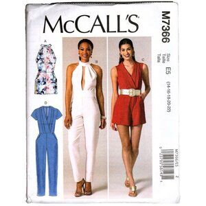 McCall's M7366 Misses 14 to 22 Jumpsuit and Romper Uncut Sewing Pattern